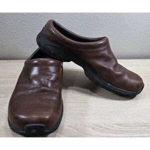 Merrell Encore Groove Brown Leather Clogs Air Cushion Women's 9 Slip On Comfort